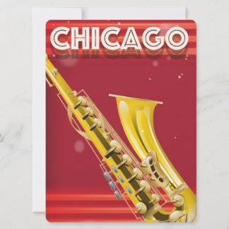 Invitación Impresión de cartel de viaje de saxofón de Chicago