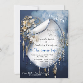 Invitación Impresión de denim 3D a la moda con joyas de disfr