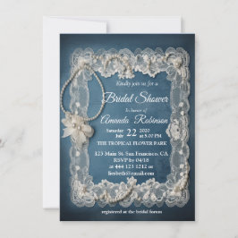 Invitación Impresión de denim 3D a la moda con joyas de disfr