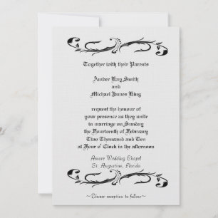 Invitación Impresión de dos caras en blanco y negro invitació