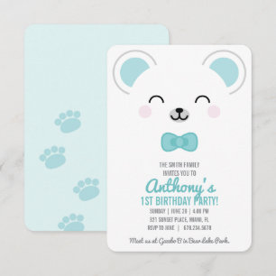 Invitación Impresión de Evite de fiesta de cumpleaños de oso 