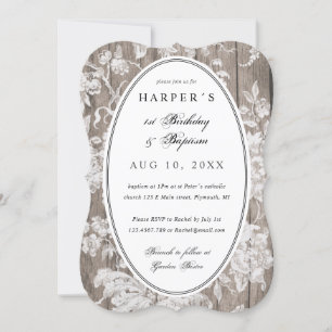 Invitación Impresión de flores de campo bautismo de primer cu