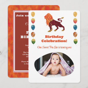 Invitación Impresión de foto de cumpleaños número 1 de Leo en