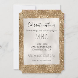 Invitación Impresión de Giraffe, Purpurina Glitzy Gold