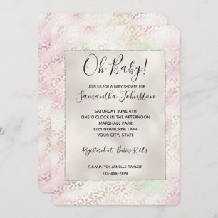 Invitación Impresión de hoja de crema rosa dorada Giram Glam 