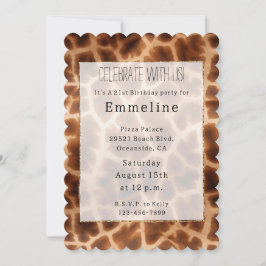 Invitación Impresión de jirafa marrón