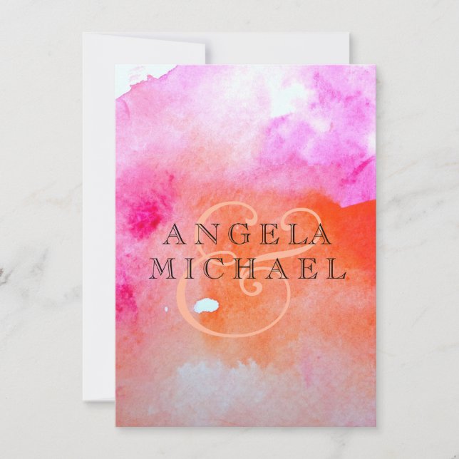 Invitación Impresión de la boda de la acuarela (Anverso)