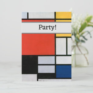 Invitación Impresión de la composición de Piet Mondrian en ro