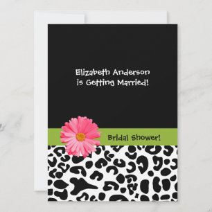 Invitación Impresión de leopardo de moda y ducha de novias ro