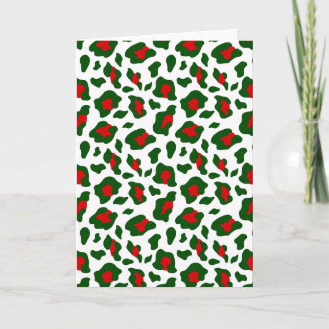 Invitación impresión de leopardo de Navidad fea (Anverso)