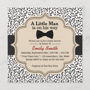 Invitación Impresión de leopardo de nieve con compás clásico