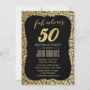 Invitación Impresión de Leopardo de Oro Moderno Fabuloso 50 c