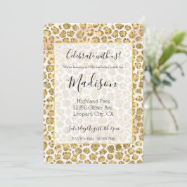Invitación Impresión de leopardo del Purpurina de Rubor Glitz