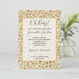 Invitación Impresión de leopardo del Purpurina de Rubor Glitz