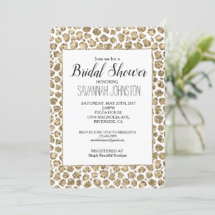 Invitación Impresión de leopardo Glitz Purpurina de Glam de o