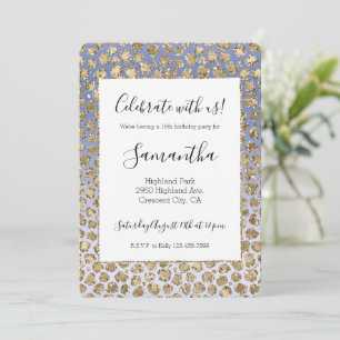 Invitación Impresión de Leopardo Glitz Purpurina de Ombre Púr