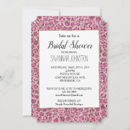 Invitación Impresión de leopardo Purpurina Glitzy Glam Girly 