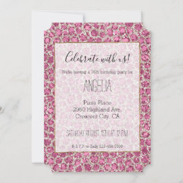 Invitación Impresión de leopardo Purpurina Glitzy Glam Girly 