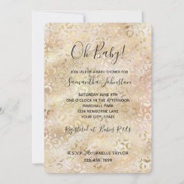 Invitación Impresión de leopardo rosa Rubor Rosa de oro Glam