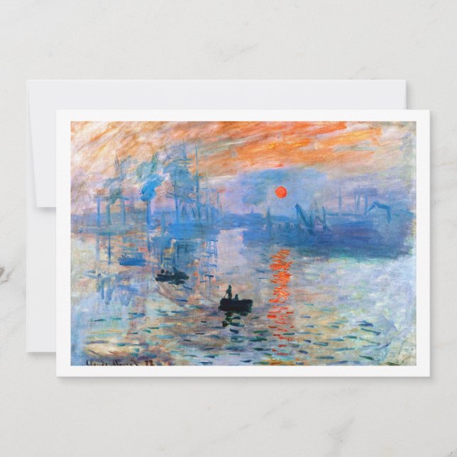 Invitación Impresión de Monet, Sunrise (1872) (Anverso)