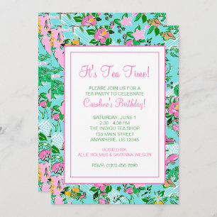 Invitación Impresión de patrón de Palm Beach Preppy Map de Fl