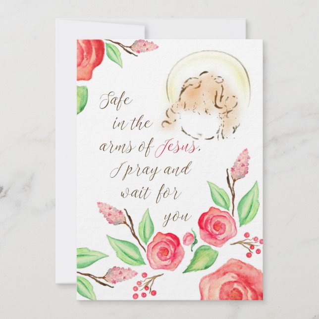 Invitación Impresión de pérdida de bebés a salvo en los brazo (Anverso)
