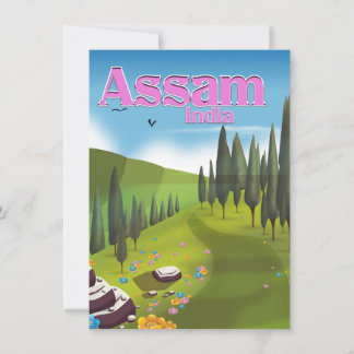 Invitación Impresión de póster de viaje de Assam India.