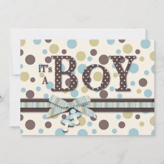 Invitación Impresión de puntos y Baby Shower con aspecto 3D