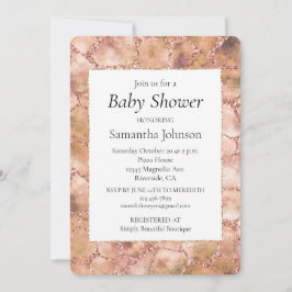 Invitación Impresión de Purpurina de Rosa de bolas