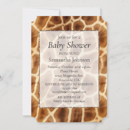 Invitación Impresión de un animal de jirafa marrón