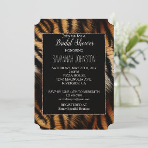 Invitación Impresión de un animal de tigre negro