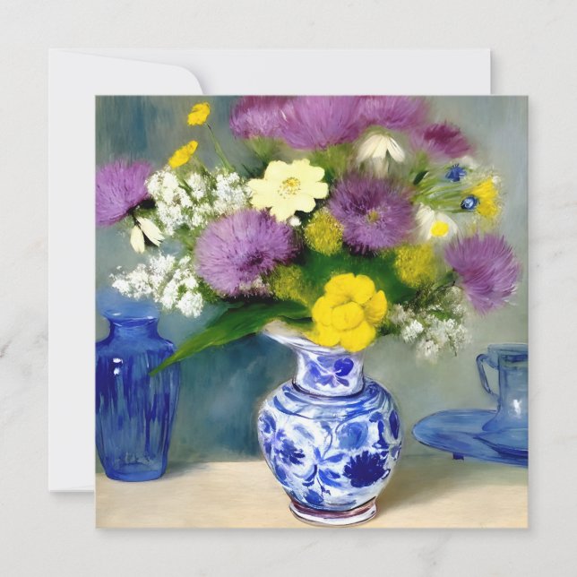 Invitación Impresión de una bolsa de flores tranquila (Anverso)