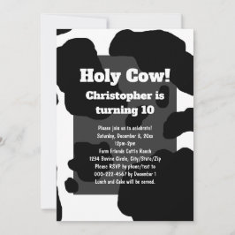 Invitación Impresión de vaca divertida personalizada