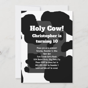 Invitación Impresión de vaca divertida personalizada
