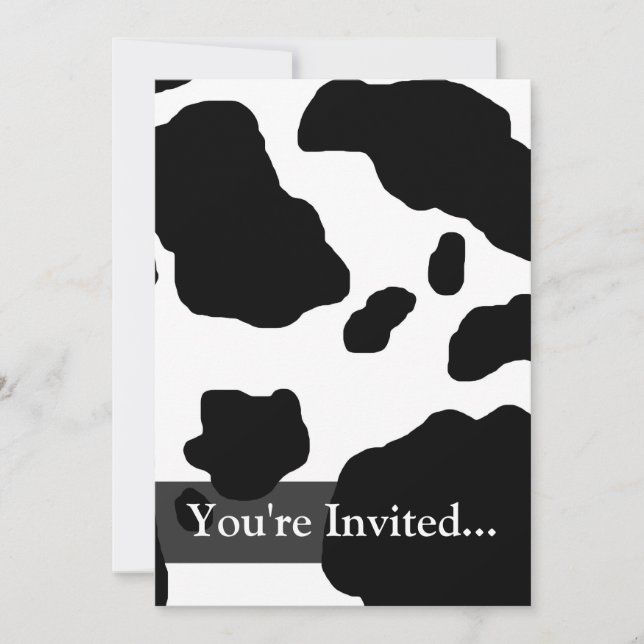 Invitación Impresión de vaca divertida personalizada (Anverso)