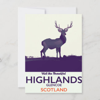 Invitación Impresión de vacaciones en Glencoe, Highlands esco