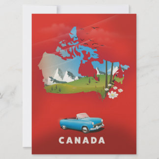 Invitación Impresión de viaje ilustrada de Canadá.