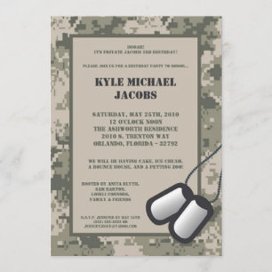 Invitación impresión del ACU de Camo del EJÉRCITO de la