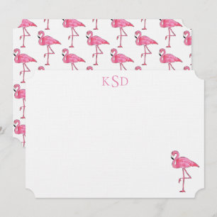 Invitación Impresión del flamenco del monograma inmóvil
