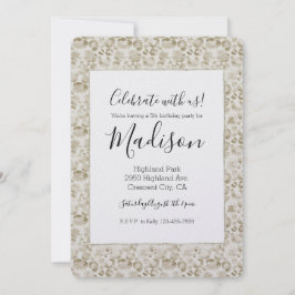 Invitación Impresión del leopardo de los glam de Cream