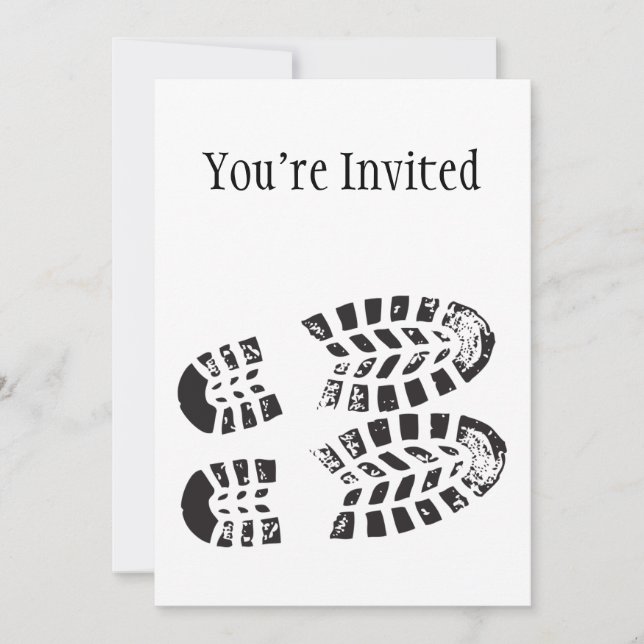 Invitación Impresión en blanco y negro de Sneakers (Anverso)