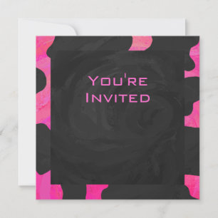 Invitación Impresión en blanco y negro monograma