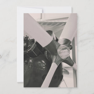 Invitación Impresión fotográfica de avión vintage de hélice.