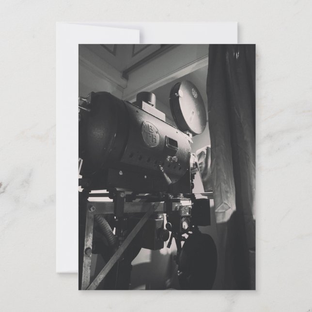 Invitación Impresión fotográfica de cámara de película vintag (Reverso)