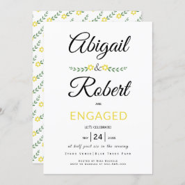 Invitación Impresión manuscrita de flores amarillas