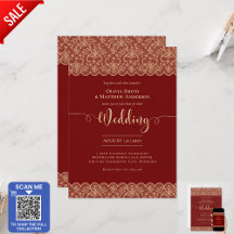 Impresión o DESCARGA del Boda de encaje dorado 5x7