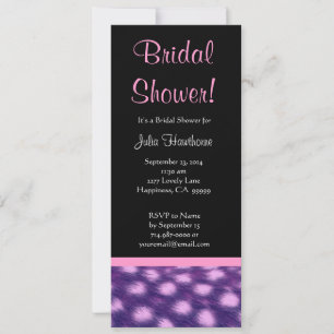 Invitación Impresión púrpura y rosada de la ducha nupcial del