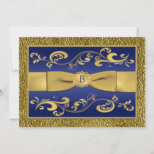 Invitación IMPRESIÓN RIBBON Scrolls 40th Aniversario Invitaci (Anverso)