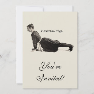 Invitación Impresión vintage victoriana de mujer en postura d
