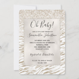 Invitación Impresión Zen Cream White Cocoa Brown Purpurina Ze